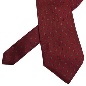 Christian Dior 100% Silk Tiny Floral Print Red Neck Tie